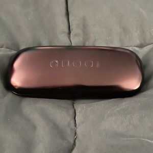 Vintage Gucci eyeglasses case, glossy black.